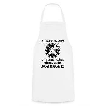 Ich kann nicht ich habe Pläne in der Garage Auto - Kochschürze - Weiß - Vorne - AI Model Male 185 dark (185cm)