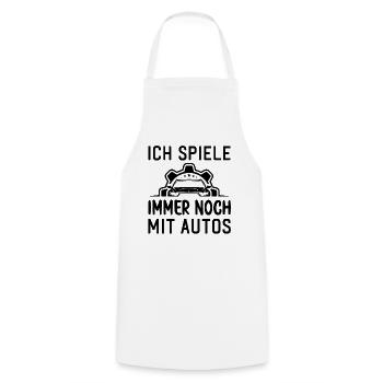 Ich spiele immer noch mit Autos KFZ Auto Sprüche - Kochschürze - Weiß - Vorne - AI Model Male 185 dark (185cm)