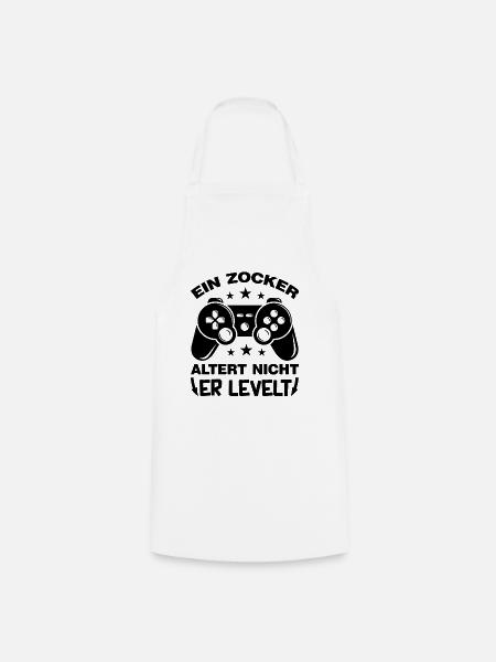 Ein Zocker altert nicht er levelt up Gaming Gamer - Kochschürze - Weiß