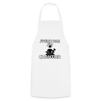 J’peux pas j’ai chantier - Tablier de cuisine - blanc - Devant - AI Model Male 185 dark (185cm)