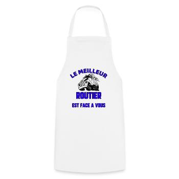 Le meilleur routier - Tablier de cuisine - blanc - Devant - AI Model Male 185 dark (185cm)