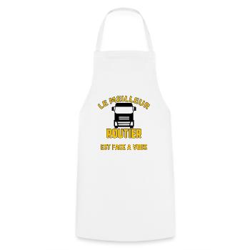 Le meilleur routier - Tablier de cuisine - blanc - Devant - AI Model Male 185 dark (185cm)