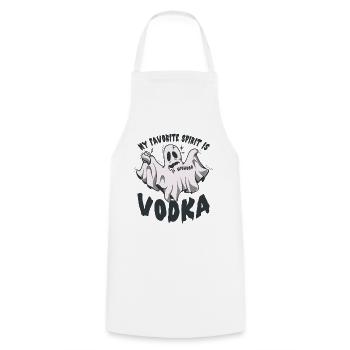 My favorite spirit is vodka - Cooking Apron - white - Front - AI Model Male 185 dark (185cm)