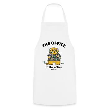In the office, we trust - The office - Kochschürze - Weiß - Vorne - AI Model Male 185 dark (185cm)