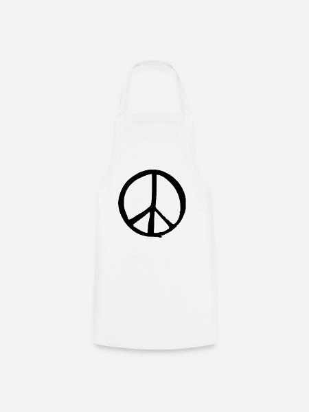 Peacezeichen - Kochschürze - Weiß