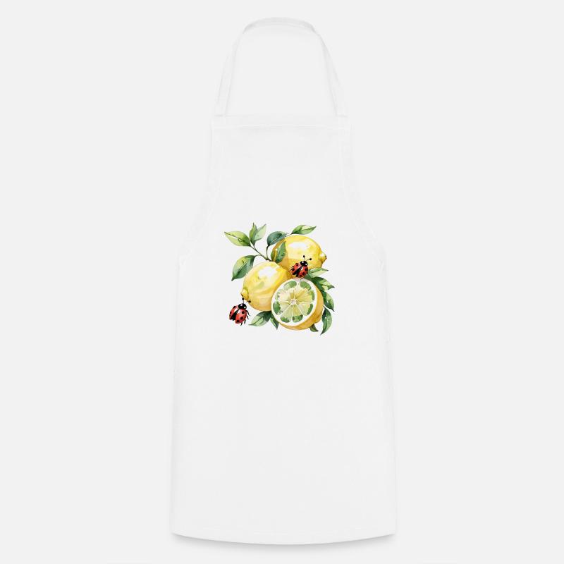 Motif coccinelle citron joyeux - Tablier de cuisine - blanc