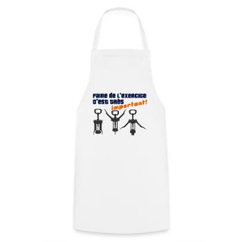 Faire de l'exercice c'est très important - Tablier de cuisine - blanc - Devant - AI Model Male 185 dark (185cm)