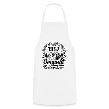 1957 décembre Original 67 Ans cadeau Anniversaire - Tablier de cuisine - blanc - Devant - AI Model Male 185 dark (185cm)
