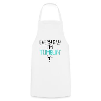 Gymnast Every Day I'm Tumblin' - Cooking Apron - white - Front - AI Model Male 185 dark (185cm)