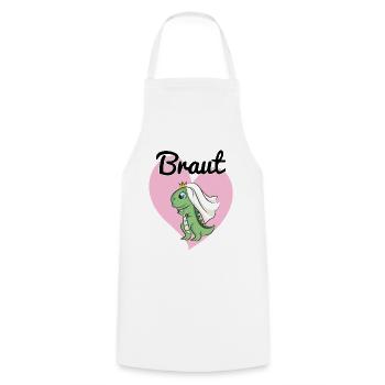 Braut Bride to be JGA Dino Dinosaurier Geschenk - Kochschürze - Weiß - Vorne - AI Model Male 185 dark (185cm)