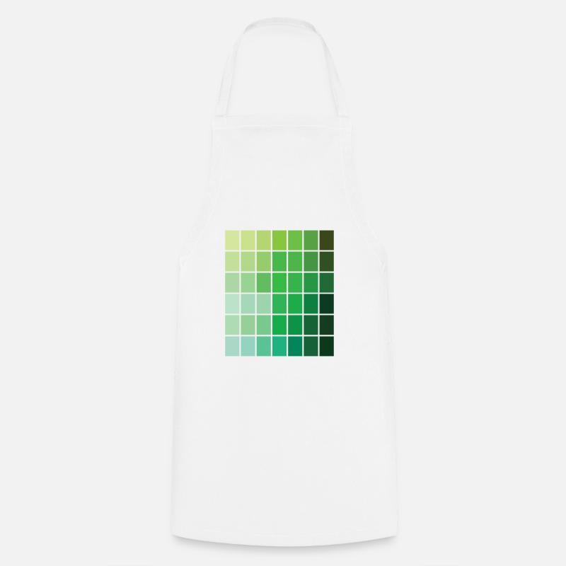 Palette de couleurs vertes tendance - Tablier de cuisine - blanc