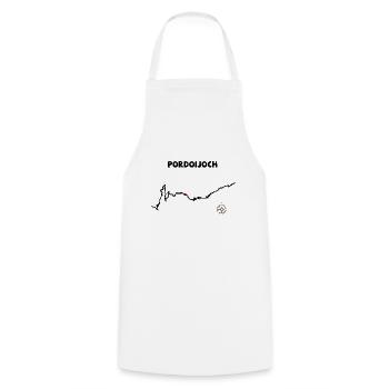 Passo Pordoi Pordoijoch - Kochschürze - Weiß - Vorne - AI Model Male 185 dark (185cm)
