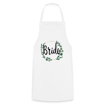 Mariée mariée pour être couronne de fleurs fleurs engagement JGA - Tablier de cuisine - blanc - Devant - AI Model Male 185 dark (185cm)