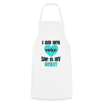 Special Needs Mom Gift I Am Her Voice She is my - Cooking Apron - white - Front - AI Model Male 185 dark (185cm)