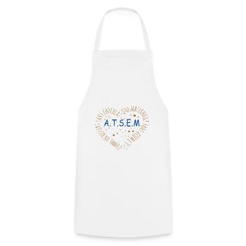 maternelle sans atsem, dessert sans chocolat - Tablier de cuisine - blanc - Devant - AI Model Male 185 dark (185cm)