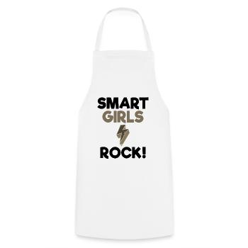 Women Empowerment Gift Smart Girls Rock Smart - Cooking Apron - white - Front - AI Model Male 185 dark (185cm)