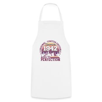 Born 1942 Birthday Gift November - Cooking Apron - white - Front - AI Model Male 185 dark (185cm)