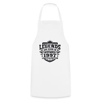 Legend November 1997 25th Birthday Gift Fun - Cooking Apron - white - Front - AI Model Male 185 dark (185cm)