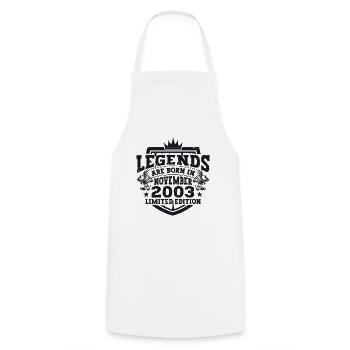 Legend November 2003 19th Birthday Gift Fun - Cooking Apron - white - Front - AI Model Male 185 dark (185cm)