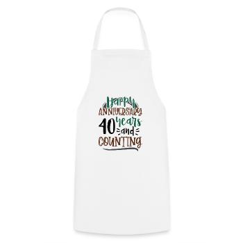 Happy Anniversary 40 Years and Counting 40th - Cooking Apron - white - Front - AI Model Male 185 dark (185cm)