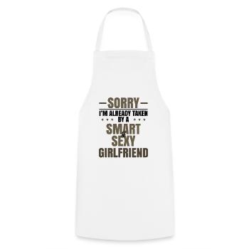 Boyfriend Geschenkidee bereits von smart und - Kochschürze - Weiß - Vorne - AI Model Male 185 dark (185cm)