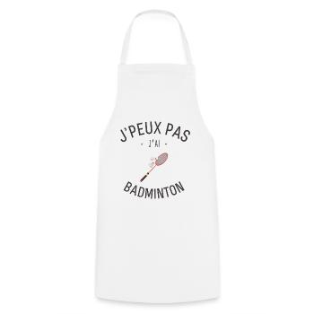 J'Peux pas j'ai Badminton - Tablier de cuisine - blanc - Devant - AI Model Male 185 dark (185cm)