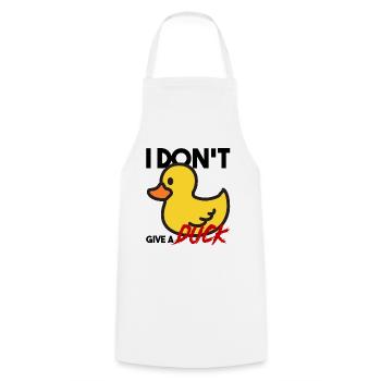 Ente Quietscheente Don't Give A Duck Rebell Lustig - Kochschürze - Weiß - Vorne - AI Model Male 185 dark (185cm)