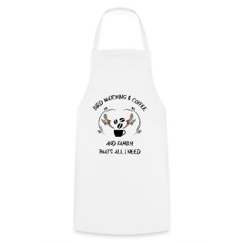Bird Watching Bird Watching Birding Coffee - Cooking Apron - white - Front - AI Model Male 185 dark (185cm)