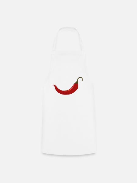 Chili - kochen - lachen - scharf - Kochschürze - Weiß