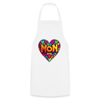 Mother's Day Heart Colorful - Cooking Apron - white - Front - AI Model Male 185 dark (185cm)