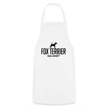 Kurzhaar FOX TERRIER was sonst Spruch Wilsigns - Kochschürze - Weiß - Vorne - AI Model Male 185 dark (185cm)