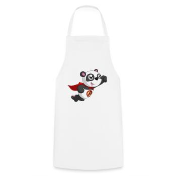 Panda super-héros - Tablier de cuisine - blanc - Devant - AI Model Male 185 dark (185cm)