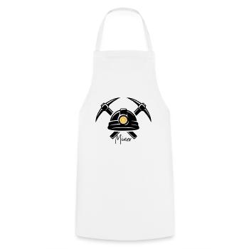 MINER Mining blockchain crypro Bit coins money - Cooking Apron - white - Front - AI Model Male 185 dark (185cm)