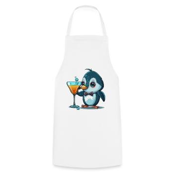 Fancy Penguin - Cooking Apron - white - Front - AI Model Male 185 dark (185cm)