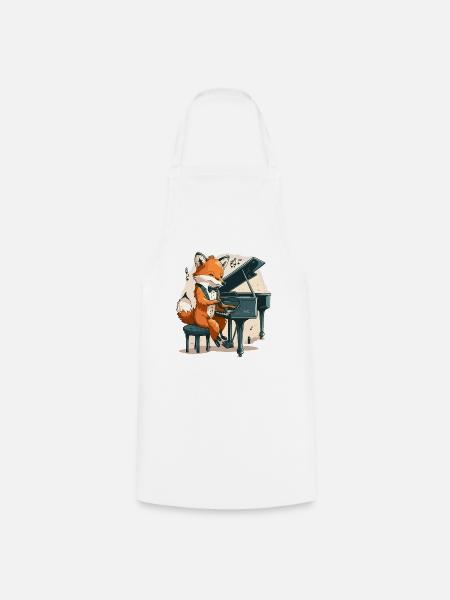Musikalischer Fuchs - Kochschürze - Weiß
