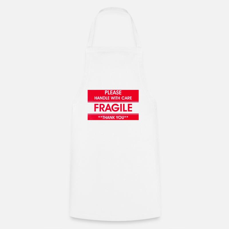 fragile fragile this side up - Tablier de cuisine - blanc