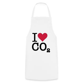 Ich liebe CO2 - Kochschürze - Weiß - Vorne - AI Model Male 185 dark (185cm)