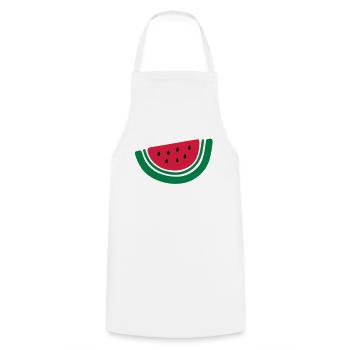 demi pastèque fruits-2 - Tablier de cuisine - blanc - Devant - AI Model Male 185 dark (185cm)