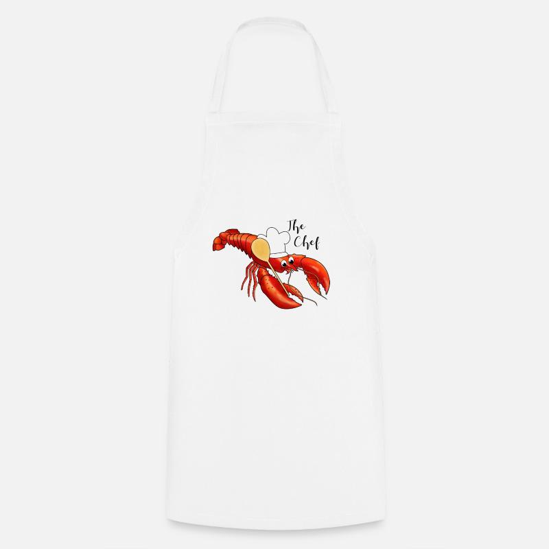 Le chef, chef, cuisinière, homard - Tablier de cuisine - blanc