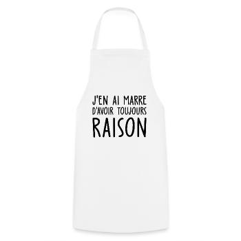 j'en ai marre d'avoir toujours raison - Tablier de cuisine - blanc - Devant - AI Model Male 185 dark (185cm)