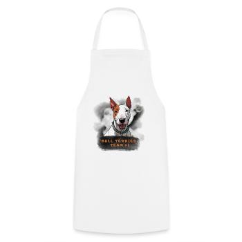 Bullterrier Team Nummer 1 Champion Sieger Anführer - Kochschürze - Weiß - Vorne - AI Model Male 185 dark (185cm)