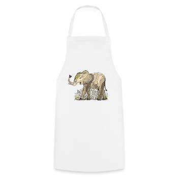 l'éléphant - Tablier de cuisine - blanc - Devant - AI Model Male 185 dark (185cm)