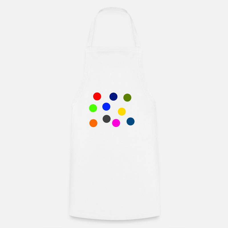 Points colorés - Tablier de cuisine - blanc