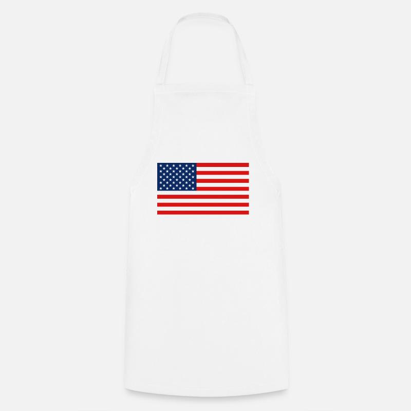 Drapeau USA - Flag - Tablier de cuisine - blanc