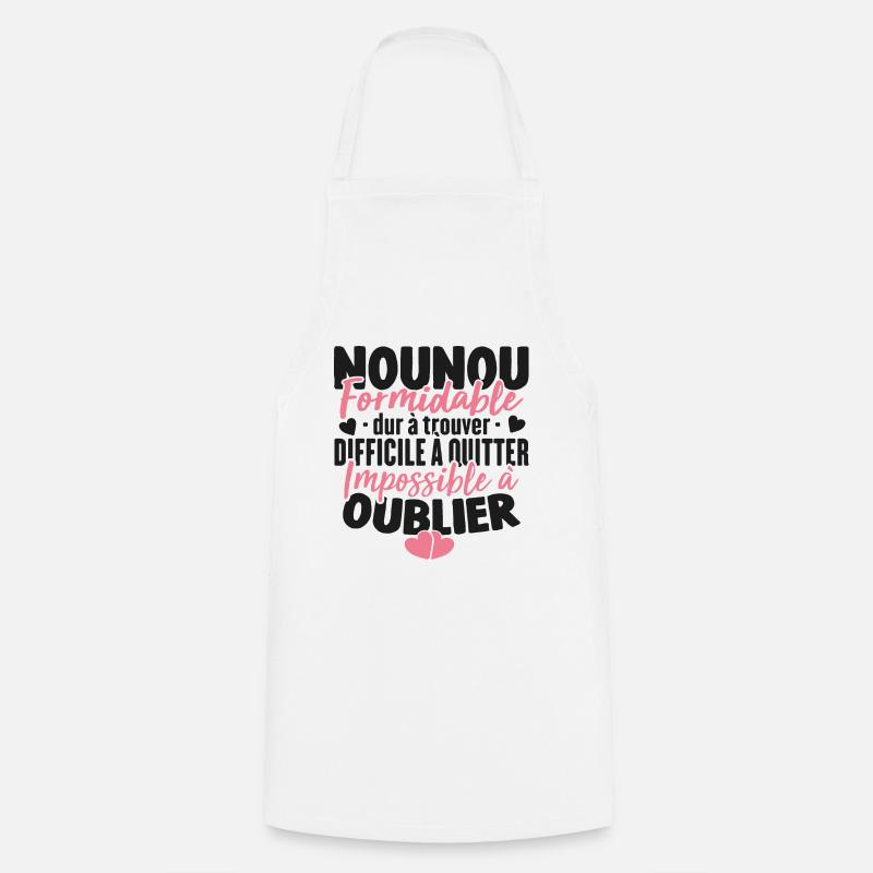 Nounou Formidable Super Idée Cadeau Pour Nounou - Tablier de cuisine - blanc