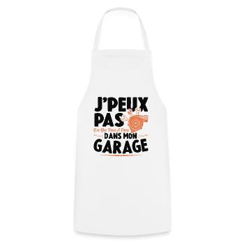 Je Peux Pas J'ai Des Trucs À Faire Dans Mon Garage - Tablier de cuisine - blanc - Devant - AI Model Male 185 dark (185cm)