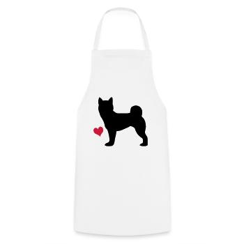 Shiba Inu - Cooking Apron - white - Front - AI Model Male 185 dark (185cm)