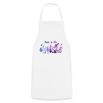 music is life - Tablier de cuisine - blanc - Devant - AI Model Male 185 dark (185cm)