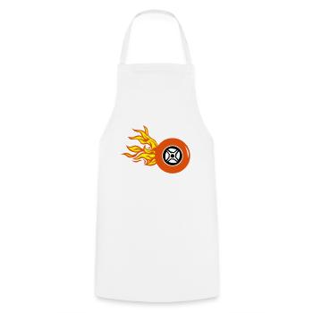 tire wheel flame fire - Cooking Apron - white - Front - AI Model Male 185 dark (185cm)