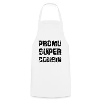 Promu Super Cousin Cadeau Rigolo Homme Cousin - Tablier de cuisine - blanc - Devant - AI Model Male 185 dark (185cm)